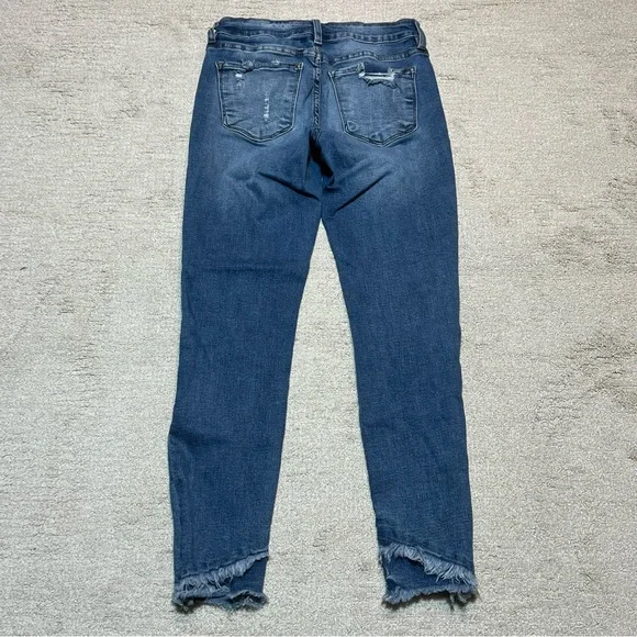 KANCAN Mid Rise Ankle Skinny Distressed KC6204M raw hem Jeans Women’s Sz.5/26 - Picture 2 of 7